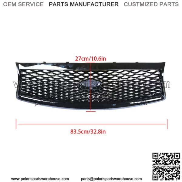 Front Mesh Bumper Hood Grille For 2014-2016 2017 Infiniti Q50 Sedan Black Grill - Image 3