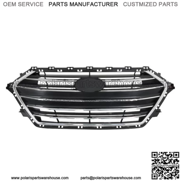 For 2017 2018 Hyundai Elantra Front Upper Bumper Grill Grille Chrome Factory - Image 3