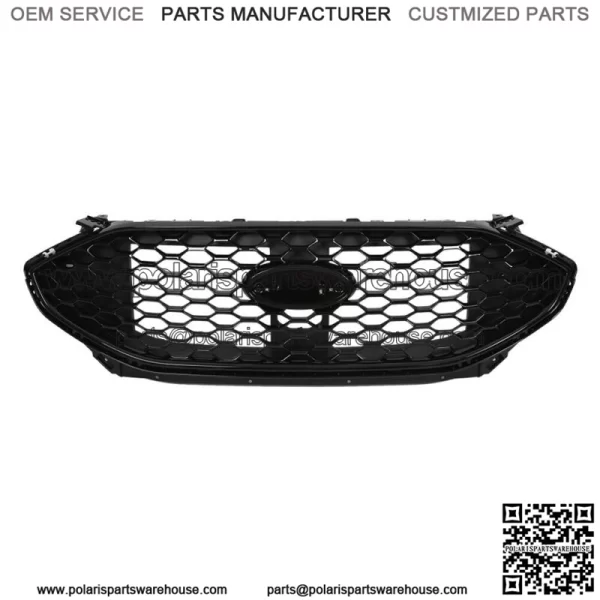 For 2019-2022 Ford Edge ST 4DR Sport Gloss Black Front Grille W/O Camera Slot - Image 2