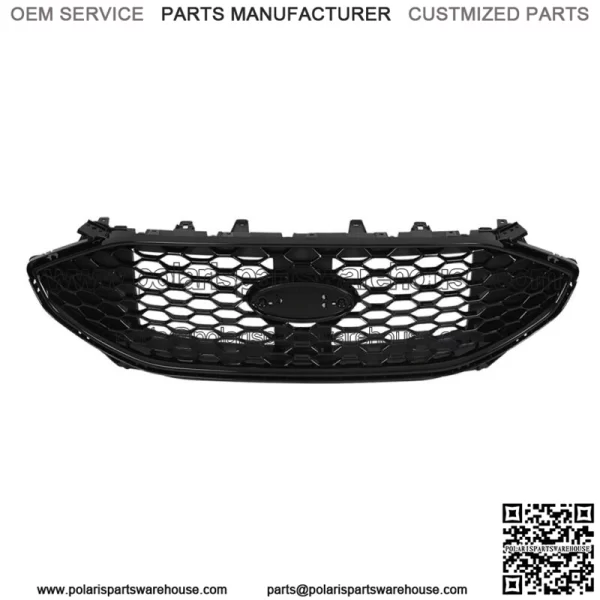 For 2019-2022 Ford Edge ST 4DR Sport Gloss Black Front Grille W/O Camera Slot - Image 3