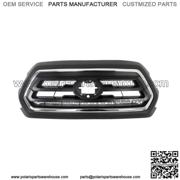Front Upper Grille Black & Chrome Fit For  2018 2019-2022 Toyota Tacoma