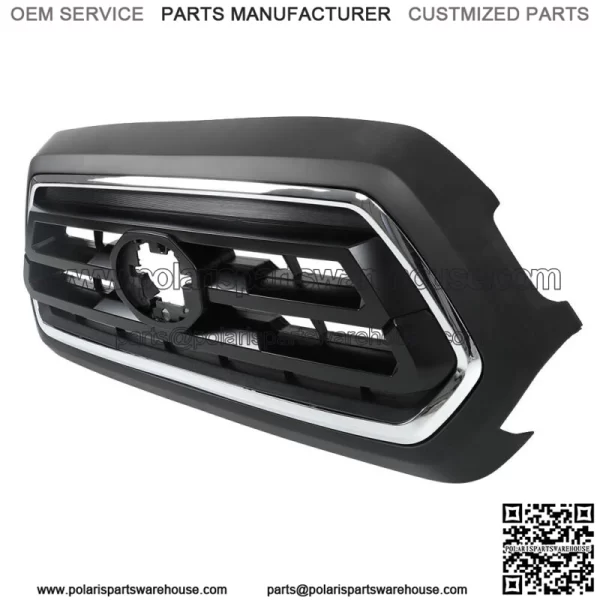 Front Upper Grille Black & Chrome Fit For  2018 2019-2022 Toyota Tacoma - Image 3