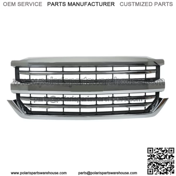 For 2016-2018 Chevrolet Silverado 1500 Front Bumper Grille Chrome 84056776 - Image 2