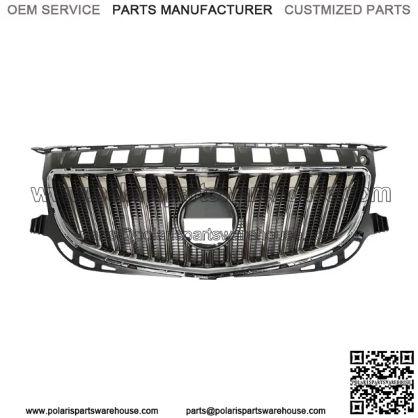 For 2015-2017 Buick Regal W/O GS Front Bumper Upper Grille Assembly Black&Chrome - Image 3