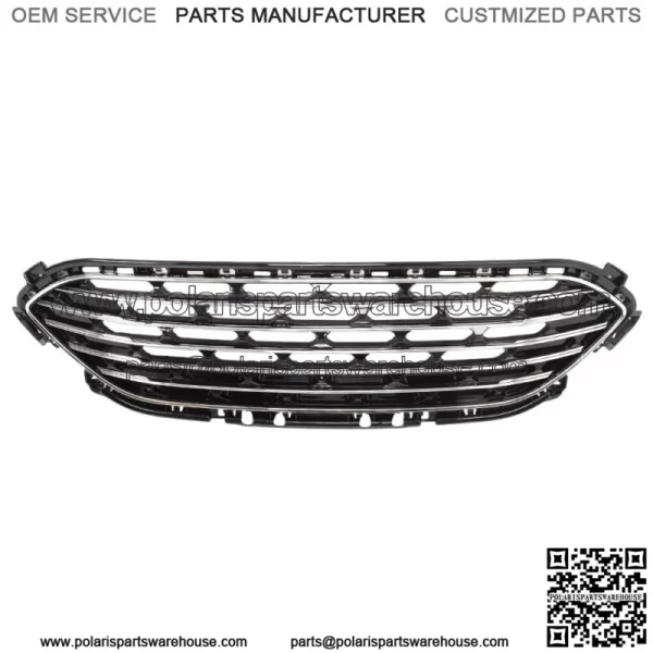 For 2020-2022 Ford Escape Front Bumper Center Grille Black W/Chrome Molding - Image 3