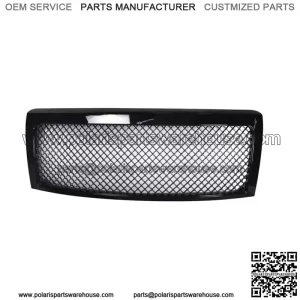 Front Bumper Center Upper Grille For 2009-2014 Ford F-150 Glossy Black