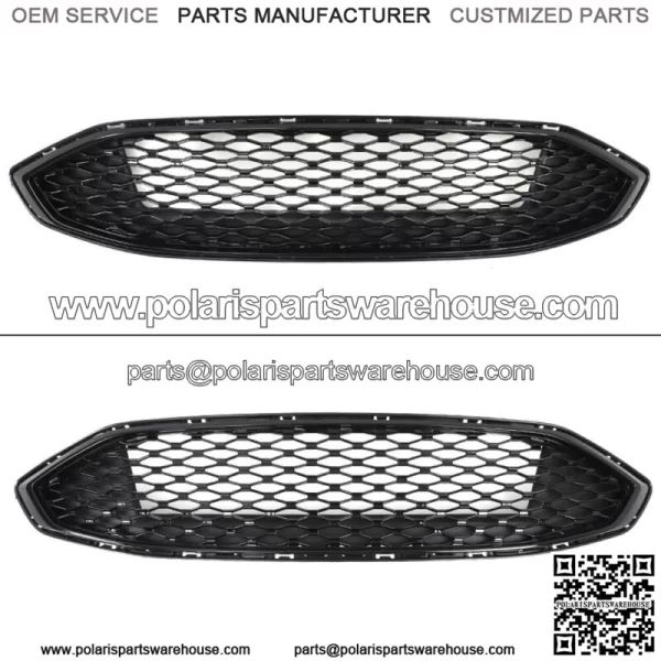 Front Bumper Upper Grill Grille For Ford Fion 2017- 2018 Gloss Black - Image 2