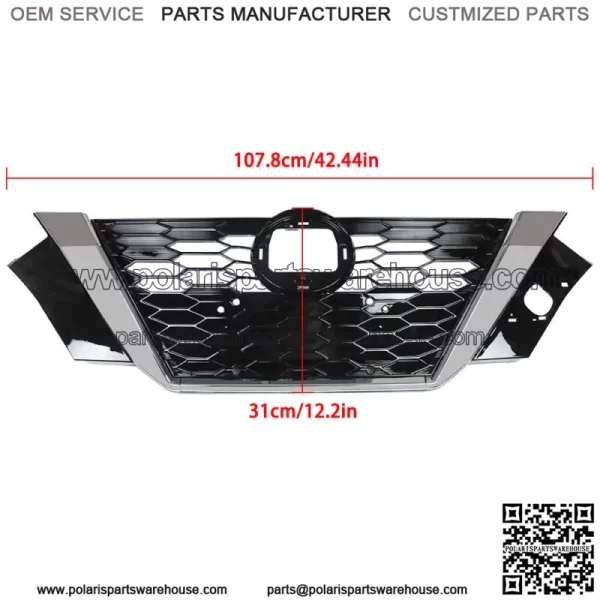 For 2020 2021 Nissan Sentra 62310-6LB0A Front Bumper Upper Grille Black ?? Chrome - Image 3
