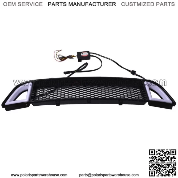For 13-14 Ford Mtang Non-Shelby Front Bumper Upper LED Grille Black - Image 2