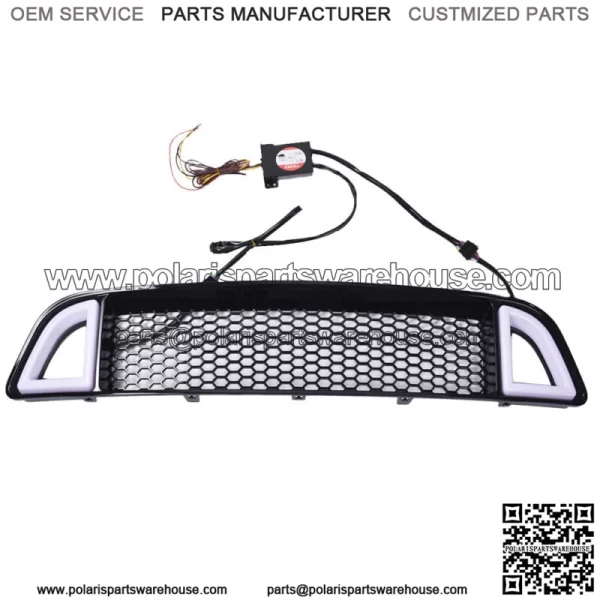 For 13-14 Ford Mtang Non-Shelby Front Bumper Upper LED Grille Black - Image 3
