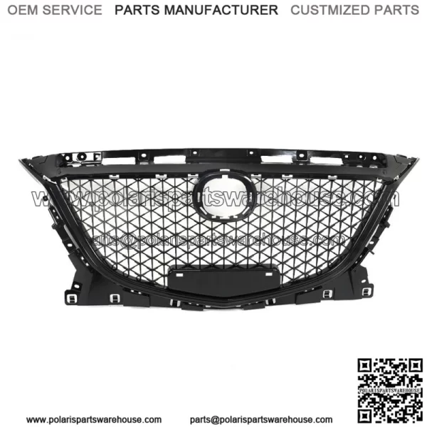 For 2014-2016 Mazda 3 Axela Front Bumper Upper Black Grille Honeycomb Grill ABS - Image 2