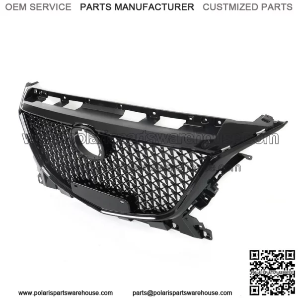 For 2014-2016 Mazda 3 Axela Front Bumper Upper Black Grille Honeycomb Grill ABS - Image 3