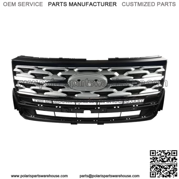 For 2018 2019 Ford Explorer Front Bumper Upper Grille Grill Factory Silver - Image 3