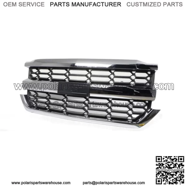 Front Upper Grille For Chevy Silverado 1500 2016 2017 2018 2019 Chrome 84602489