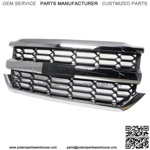 Front Upper Grille For Chevy Silverado 1500 2016 2017 2018 2019 Chrome 84602489 - Image 3