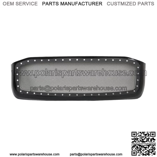 Black Front Hood Grille For 2006 2007-2008 Dodge Ram 1500 Black Mesh - Image 3