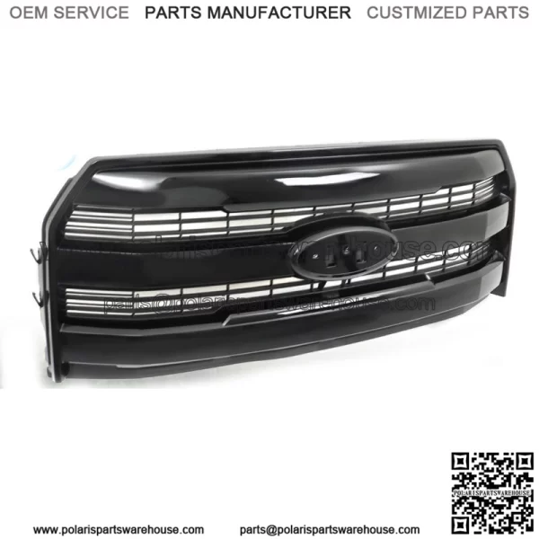 Front Grille Assembly Gloss Black For 2015-2017 Ford F150 W/Camera HL