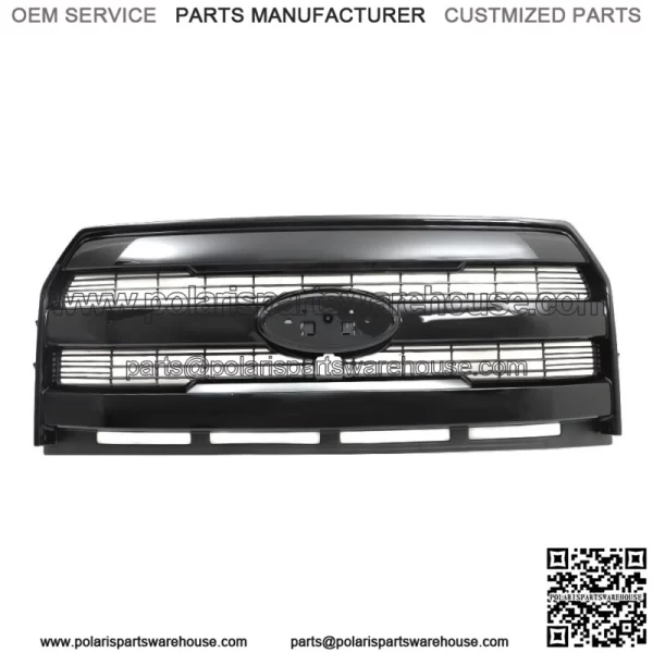 Front Grille Assembly Gloss Black For 2015-2017 Ford F150 W/Camera HL - Image 2