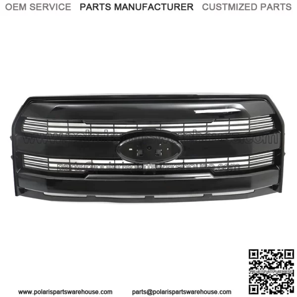 Front Grille Assembly Gloss Black For 2015-2017 Ford F150 W/Camera HL - Image 3