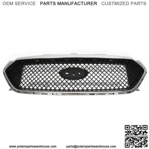 For 2013-2018 Ford Taur SHO Front Upper Grille Matte Black W/Chrome Trim