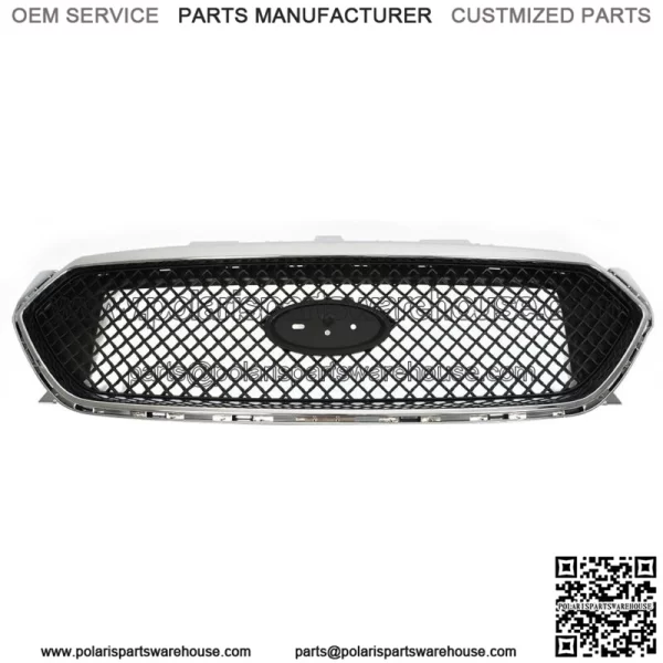 For 2013-2018 Ford Taur SHO Front Upper Grille Matte Black W/Chrome Trim