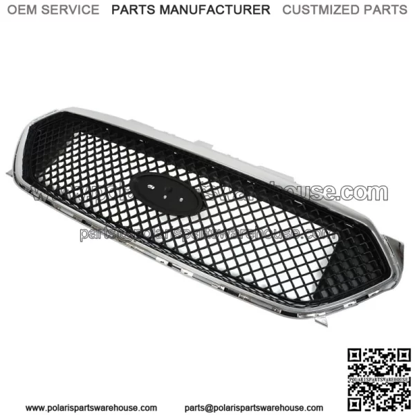 For 2013-2018 Ford Taur SHO Front Upper Grille Matte Black W/Chrome Trim - Image 3