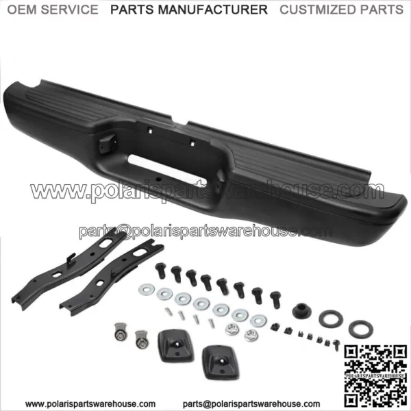 For 1995 96-2004 Toyota Tacoma Complete Steel Rear Step Bumper Black TO1102214 - Image 2
