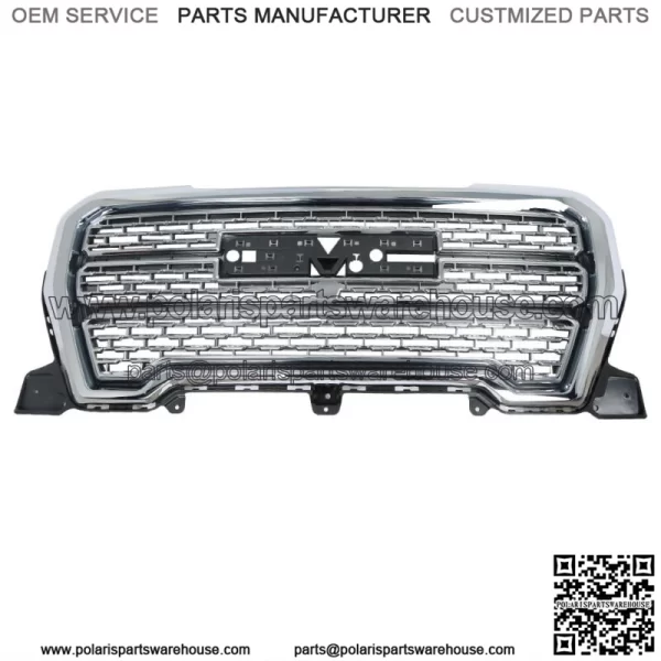 Front Upper bumper Grille Chrome Fit For 2019 2020-2021 GMC Sierra 1500 Denali - Image 3