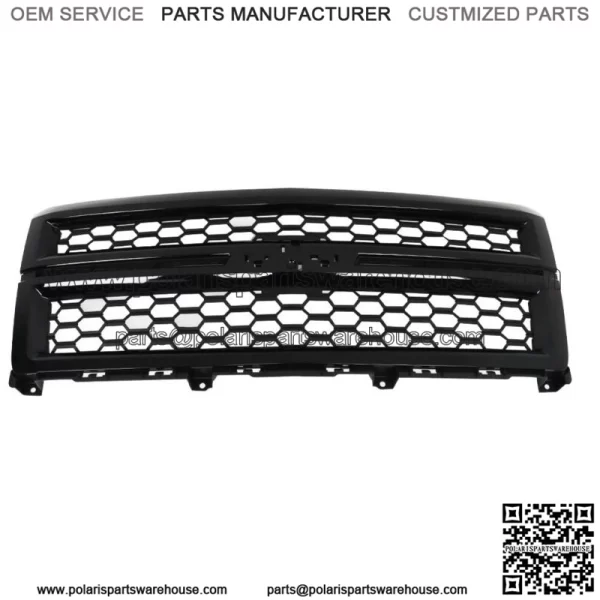 For 2014-2015 Chevrolet Silverado 1500 Front Bumper Upper Grille Gloss Black