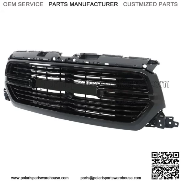 Front Upper Grille Assembly For 2019-2022 Ram 1500 Black Plastic 6BT01TRMAF - Image 2