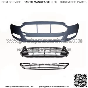 Front Upper&Lower Grille??Front Bumper Cover Fit For Ford Fion 2013-2016