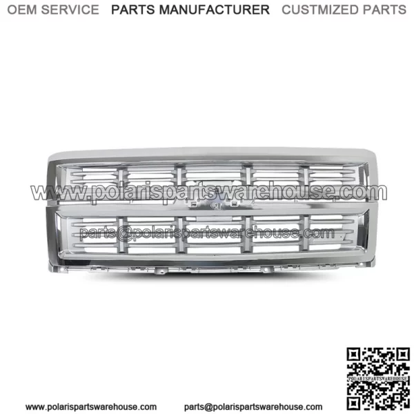 Front Bumper Upper Grille Chrome For 2014-2015 Chevrolet Silverado 1500