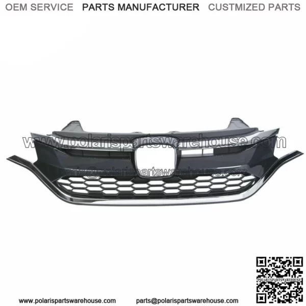Front Bumper Upper & Lower Grille Grill ABS for Honda CRV CR-V 2015 2016 Chrome - Image 3