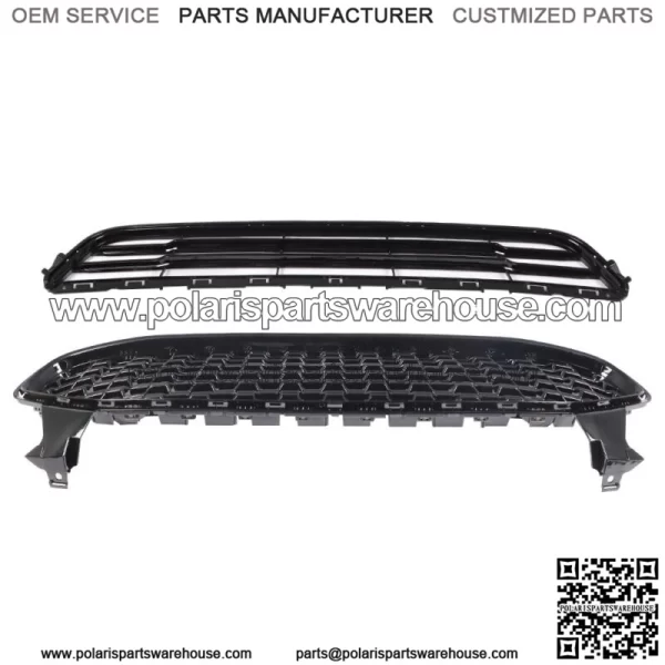 For 2013-2016 Ford Fion 2PCS Front Bumper Upper&Lower Grille Grill Kit - Image 2