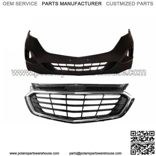 Fit For 2018 2019 Chevy Equinox Front Bumper Cover Assembly + Front Upper Grille