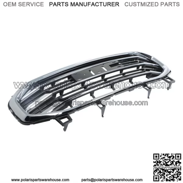 Front Bumper Grille Fit For 18-21 GMC Terrain SLT SLE Black W/Chrome Bar&Frame - Image 2