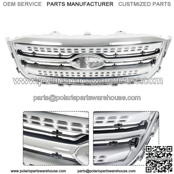 Chrome Front Bumper Upper Grille For 2010-12 Ford Taur Limited SE SEL - Image 3