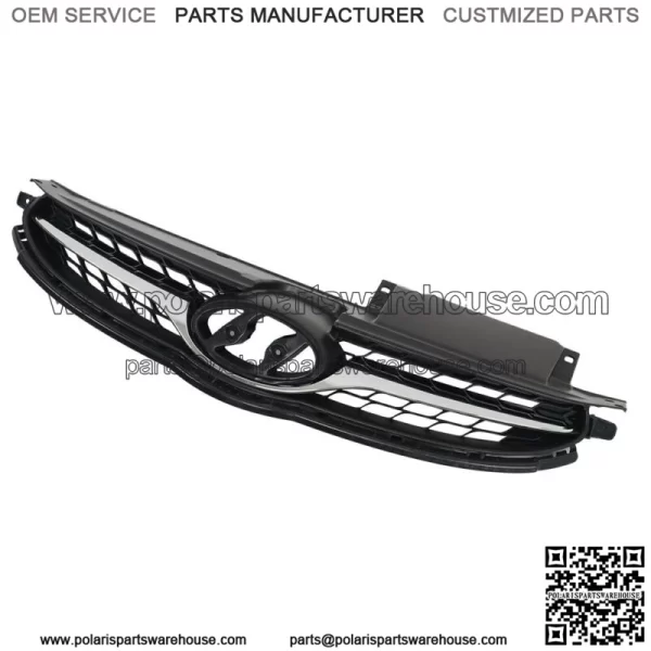 For 2011-2013 HYUNDAI Elantra Front Upper Bumper Grille With Chrome Trim Plastic - Image 2