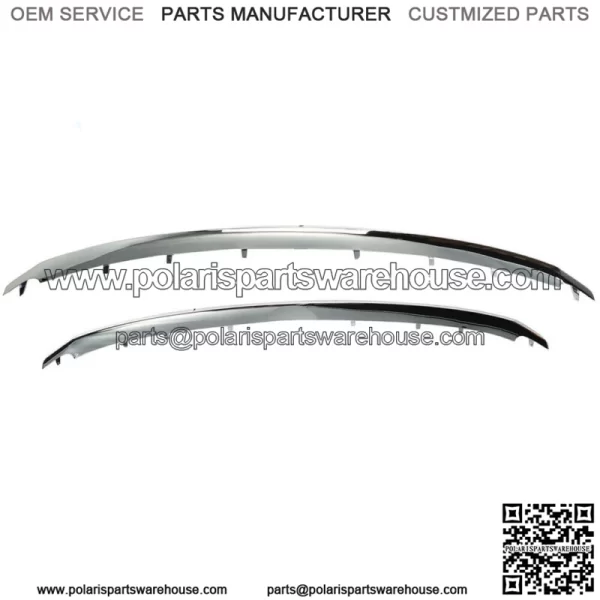 Front Lower & Upper Chrome Grille Trim Molding For 2011-2015 Ford Explorer