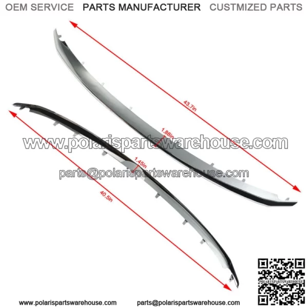 Front Lower & Upper Chrome Grille Trim Molding For 2011-2015 Ford Explorer - Image 2