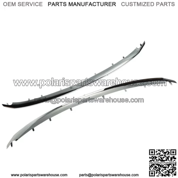 Front Lower & Upper Chrome Grille Trim Molding For 2011-2015 Ford Explorer - Image 3