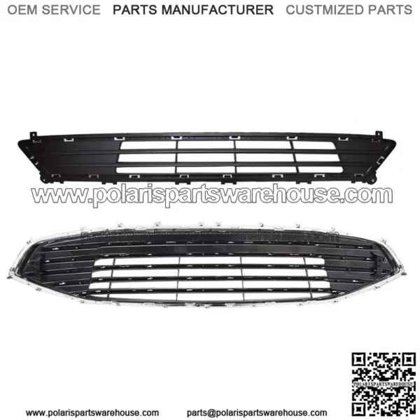 For Ford Fion 2019 2020 Front Upper&Lower Grille Chrome Factory Style - Image 2