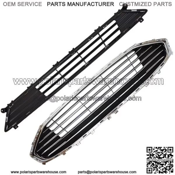 For Ford Fion 2019 2020 Front Upper&Lower Grille Chrome Factory Style - Image 3