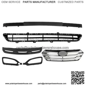 For Hyundai Santa Fe Sport 2013 14-2016 Front Grille Fog Light Bezels Set 5 Pcs