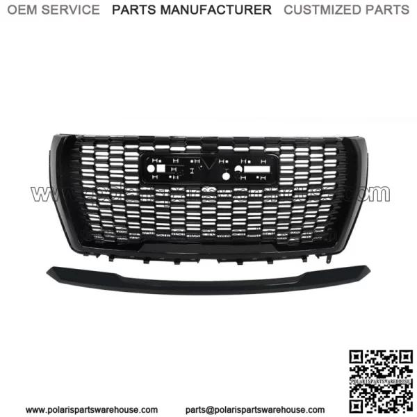 For 21-23 GMC Yukon/Yukon XL Denali Front Grille&Hood Molding Gloss Black Grill