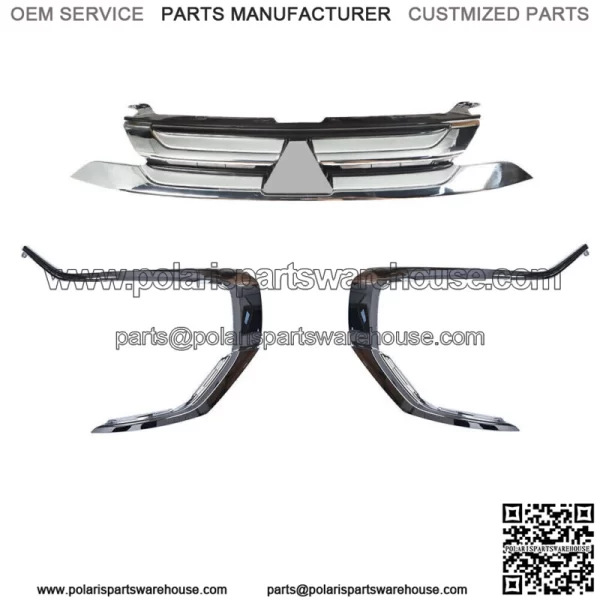 For Mitsubishi Outlander 2016-2018 Upper Grille+Front Bumper Trim Molding L+R