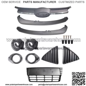 For 2012-2014 Ford Foc Front Bumper Grill Cover Assembly Fog Lights