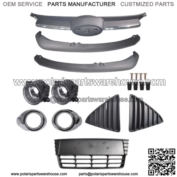 For 2012-2014 Ford Foc Front Bumper Grill Cover Assembly Fog Lights