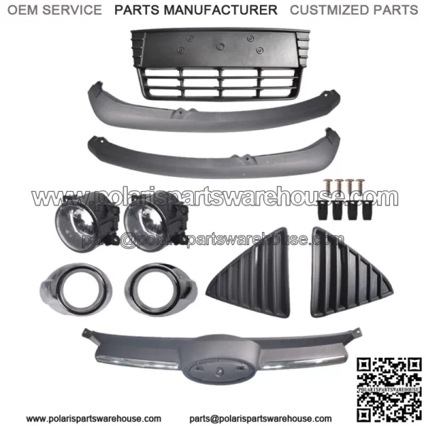 For 2012-2014 Ford Foc Front Bumper Grill Cover Assembly Fog Lights - Image 3