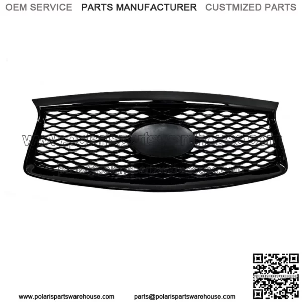 Front Bumper Upper Grille Grill Gloss For 2016-2019 2020 INFINITI QX60 Black